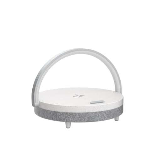 EZVALO Gift for Her, Music Table Lamp with Wireless Charger, 4 in 1 Touch Bedside Lamp, Portable Bluetooth Speaker, Phone Holder, Dimmable LED Night Lights Birthday Gifts for Women, Men, Dad, Mom