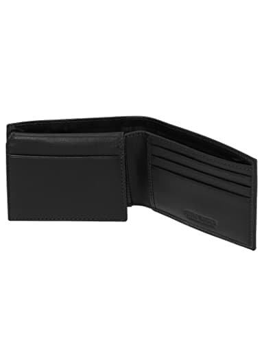 Steve Madden Men's Slim Leather Wallet with Extra Capacity Attached Flip Pockets