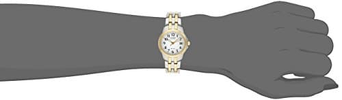 Citizen Women's Eco-Drive Dress Classic Two Tone Gold Stainless Steel Watch, Easy to Read, White Dial, 26mm (Model: EW1544-53A)