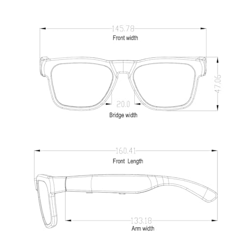 OhO Smart Glasses,Safety Glasses with Bluetooth Speaker,Indoor/Outdoor UV Protection and Voice Control,Unisex(Blue Light Lens)