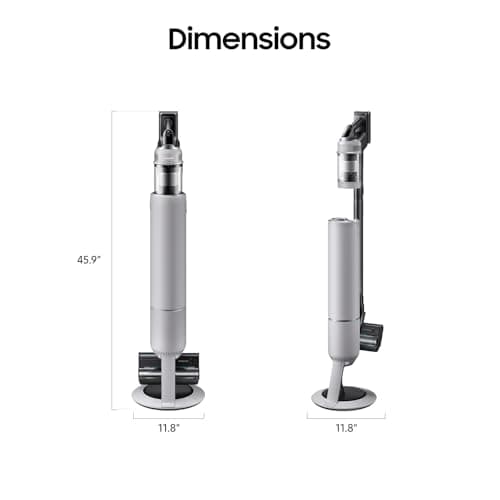 Samsung Bespoke AI Jet Lite Cordless Stick Vacuum with All-in-One Clean Station, 280AW Suction, Long Battery Life, Anti-Tangel Pet Tool, 2025, Pebble Gray, VS80F28DMP/AA