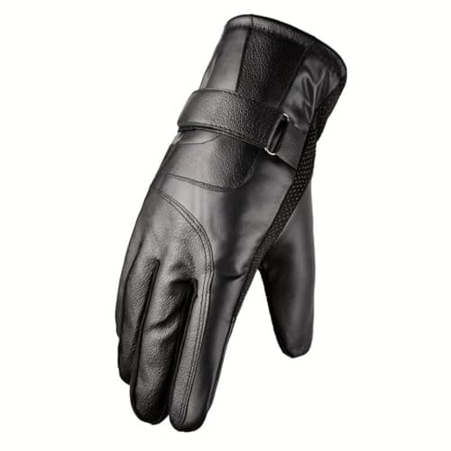Generic Leather Gloves for Men Genuine Lambskin, Gloves for Men Warm Wool Lined Anti-Slip, Winter Gloves Touchscreen Driving