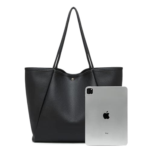 Dreubea Large Leather Tote Bag for Women - Big Work Bag, Spacious Minimalist Handbag, Tote Handbag for Office