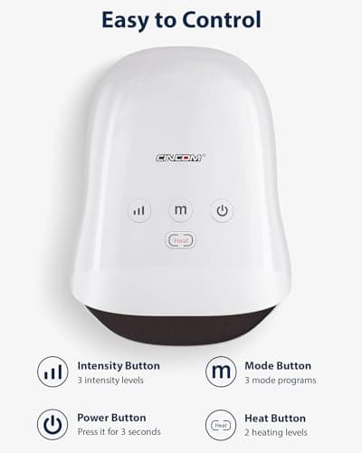 CINCOM Hand Massager - Cordless Hand Massager with Heat and Compression for Arthritis and Carpal Tunnel, Gifts for Women(White)