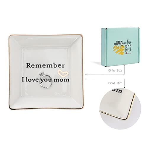 HOME SMILE Ceramic Ring Dish Jewelry Tray for Mom Sister Friends