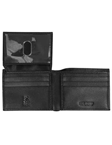 Steve Madden Men's Slim Leather Wallet with Extra Capacity Attached Flip Pockets