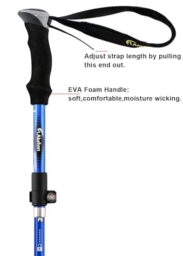 A ALAFEN Aluminum Collapsible Ultralight Travel Trekking Hiking Pole for Men and Women (Fits 5'3" - 6'2")