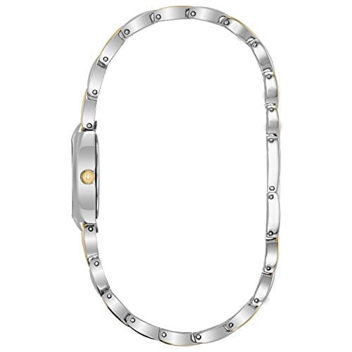 Bulova Ladies' Classic Two-Tone Stainless Steel 3-Hand Quartz, White Patterned Dial Style: 98V02