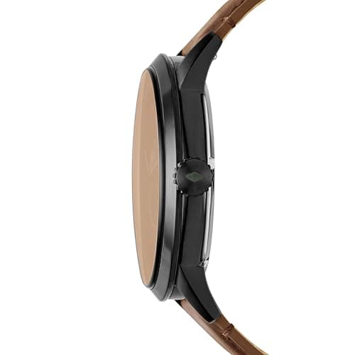 Fossil Men's Townsman Automatic Stainless Steel and Leather Two-Hand Skeleton Watch