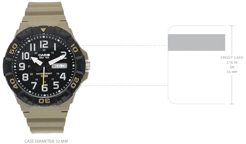 Casio MRW200H Series | Men's Analog Watch | Sporty Design | 100 Meter Water Resistance | Date Display | Rotary Bezel | Regular Time Keeping (HR, Min, SEC, PM, Date, Day) | 3 Year Battery