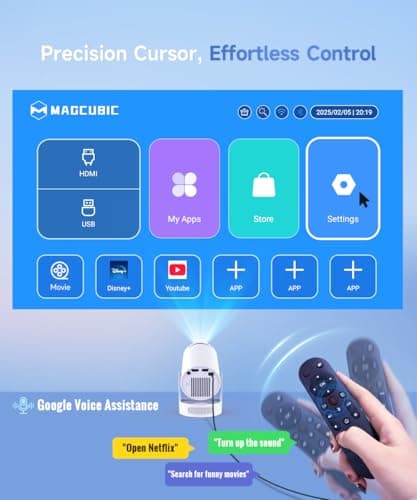 Mini Projector 4K support with WiFi 6 and Bluetooth 5.4, 5w Soundbase Speaker, Auto Vertical Keystone 180°Rotatable Portable Proyector for Home Bedroom Outdoor HY300Pro+