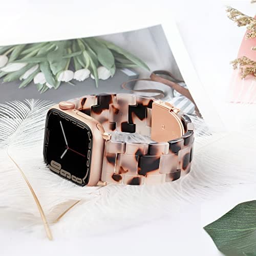 Lightweight Resin Band For Apple Watch Series 11 10 SE 9 8 7 6 5 4 3 2 1 Ultra 3 2, Fashion Adjustable Replacement Strap for iWatch Bands 38mm 40mm 41mm 42mm 44mm 45mm 46mm 49mm for Women Men