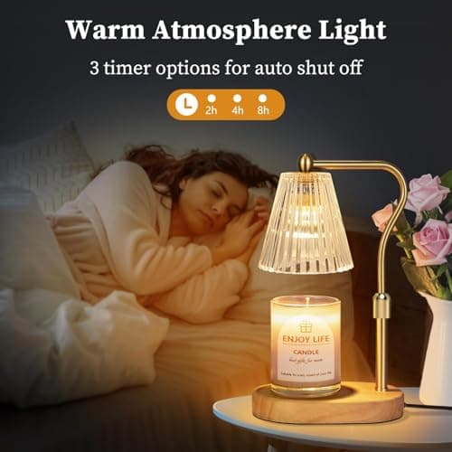 Candle Warmer Lamp with Timer Dimmer Adjustable Height for New Home Bedroom,Mothers Day Gifts,Vintage Home Decor for Scented Jar