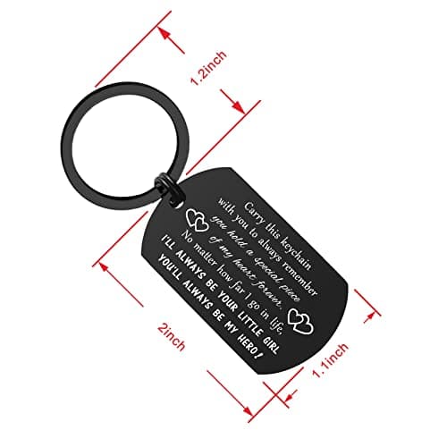 ENGZHI Drive Safe Dad Keychain - I Love You Gifts from Daughter Son, Daddy Birthday Gift Ideas Fathers Day Chirstmas for Men