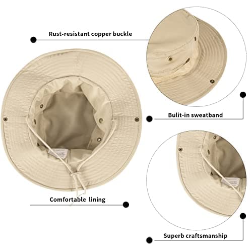 ZOORON Sun Hats for Men Women Bucket Hat UPF 50+ Boonie Hat Foldable UV Protection Hiking Beach Fishing Summer Safari