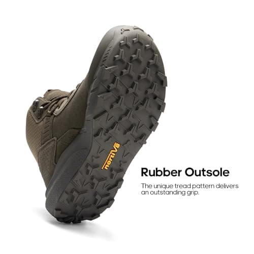 NORTIV 8 Men's Waterproof Military Tactical Work Boots Leather Motorcycle Combat Lightweight Non-Slip Hiking Boots for Men Defender