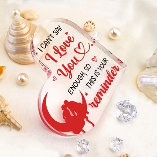 I Love You Gifts for Her Him Valentines Day Gifts for Girlfriend Wife Long Distance Relationship Gift for Gf Girlfriend Sweet Day Valentine Gift for Boyfriend Husband Loving Acrylic Sign