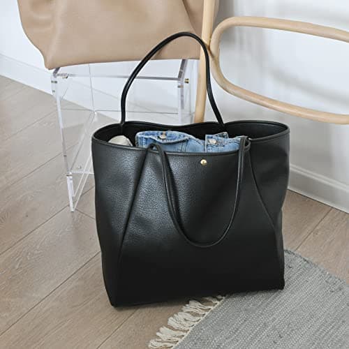 HOXIS Oversize Pu Leather Tote Women Weekender Bag Shopper Handbag Travel Purse