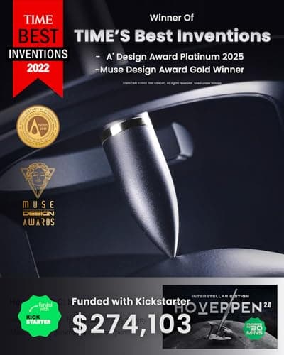 novium Hoverpen Interstellar, Mars Magma, Ballpoint Pen, Unisex, 23.5 Degree Angle, Schmidt Ballpoint Cartridges, Smooth Writing, No Spills, No Spotting, No Explosions