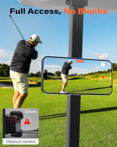 A2C Alloy Magnetic Golf Cart Phone Holder Compatible with MagSafe iPhone 16 Pro Max Plus 15 14 13 12 Mini Fits EZGO, Club Car, Yamaha, Icon, Golf Cart Accessories Essentials Gift for Friend Men Women