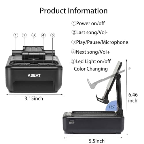 Gifts for Men Him, Cell Phone Stand with Bluetooth Speaker&Led Color Changing Light, Unique Gifts for Women Dad Her Husband, Cool Tech Gadget Wireless Speaker, Birthday Gifts for Men, Ideal Gifts