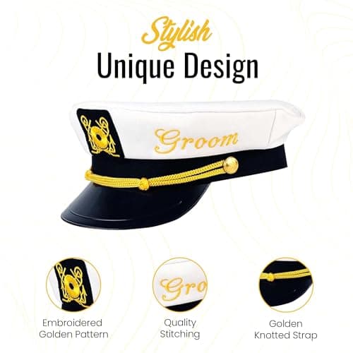 Bachelor Party Captain's Hat - Groom to Be Nautical Bachelor Hat | Funny Accessory Boats n' Hoes Bridal Shower