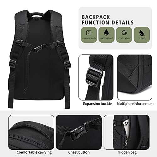 Wotony Military tactical backpack, backpack for men black small tactical assault bag