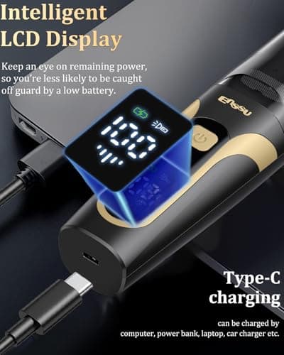 ENSSU Beard Trimmer for Men Auto-Vaccum, Rechargeable Electric Men Beard Trimmers with 2 Combs, 1-20mm Adjustable Length Dial, Waterproof Cordless Mustache Trimmer for Face, Stubble