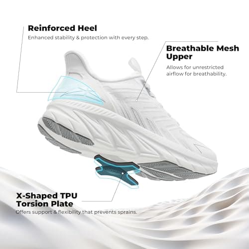 ALLSWIFIT Women's Slip On Walking Shoes Running Comfortable Tennis Breathable Non Slip Athletic Gym Workout Cross Training Fashion Sneakers