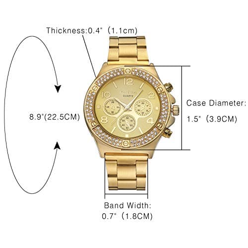 Lancardo Gold Hip-Hop Watch for Men [Upgraded] Japan Quartz 3ATM Waterproof Dress Casual Watch