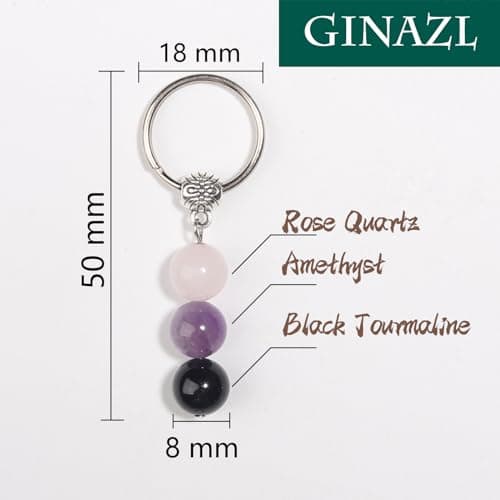 Natural Crystals Keychain Gift for New Beginnings, Small Healing Stones Keychain for Anxiety Relief. Healing Crystals