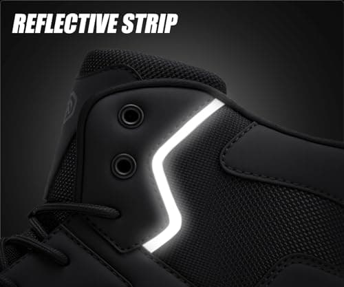 LARNMERN Steel Toe Work Boots Men Waterproof Non Slip Shoes Comfortable Lightweight Side Zipper Industrial Safety 6 Inch Boots