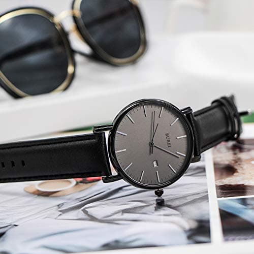 BUREI Men Wrist Watches Fashion Minimalist Analog Quartz Waterproof Watches for Men
