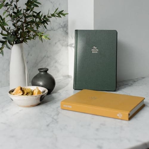 Kunitsa Co. Recipe Notebook - Keepsake Gift, Hardcover Blank Recipe Book to Write In Your Own Recipes with Journaling Prompts About the Chef, 100 Recipes, Dark Pine