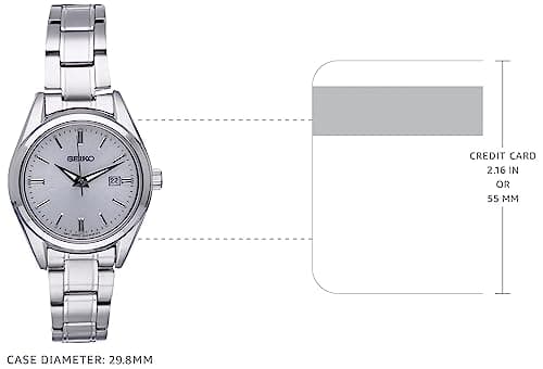 SEIKO Watch for Women - Date Calendar, and Water-Resistant to 100m