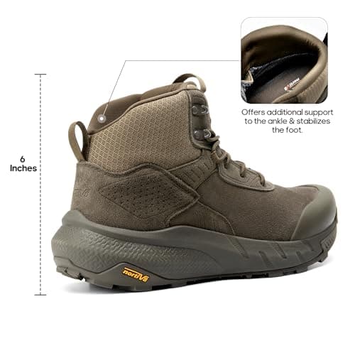 NORTIV 8 Men's Waterproof Military Tactical Work Boots Leather Motorcycle Combat Lightweight Non-Slip Hiking Boots for Men Defender