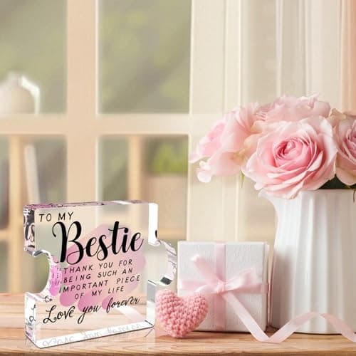 Best Friend Birthday Gifts for Women, Friendship Gifts for Women, Bestie Acrylic Puzzle Plaque Keepsake for Soul Sister Female Bestfriend Work Besties Birthdays, Graduation Gift for Her