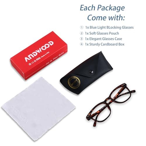 ANDWOOD Blue Light Blocking Glasses Women Men Computer Small Face Clear Bluelight Blocker Eyeglasses Frame