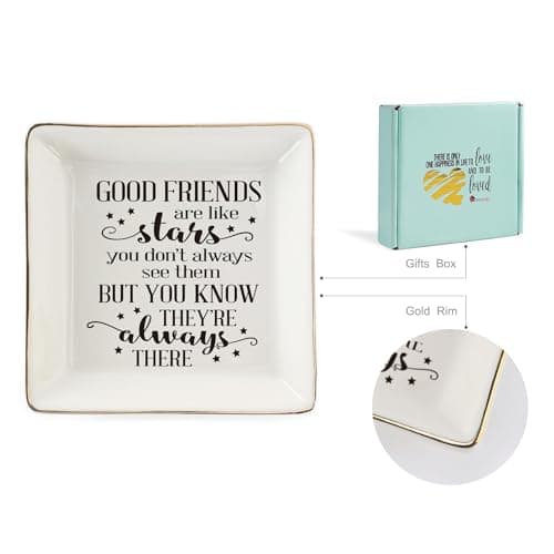 HOME SMILE Ceramic Ring Dish Jewelry Tray for Mom Sister Friends
