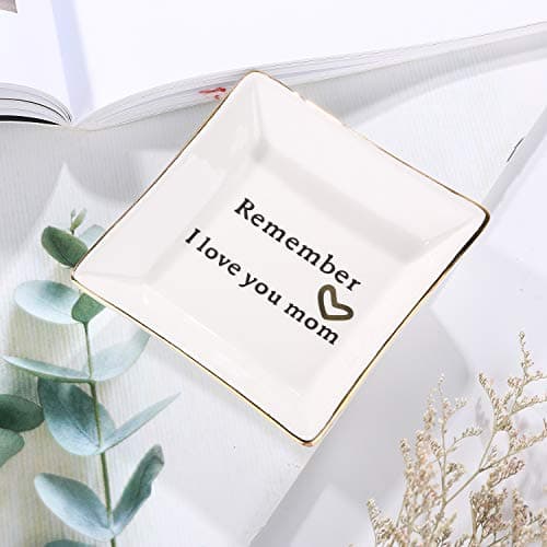 HOME SMILE Ceramic Ring Dish Jewelry Tray for Mom Sister Friends