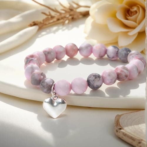 Gifts for Mom, Christmas Gifts for Mom Women, Stocking Stuffers for Women, Birthday Mothers Day gifts from Daughter Son, Unique Handmade Natural Stone Bracelet.