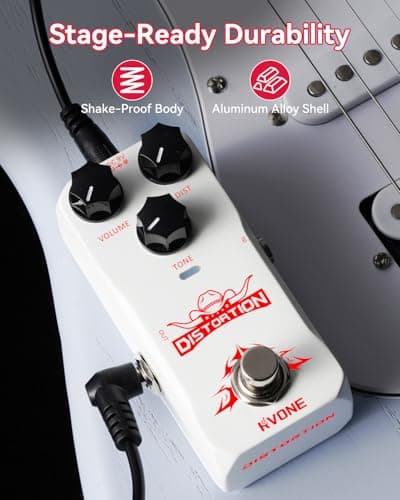 RVONE High Gain Distortion Pedal for Electric Guitar, Aluminum Guitar Pedal, Analog Guitar Effects Pedal for Compact Stage & Studio Pedal, True Bypass