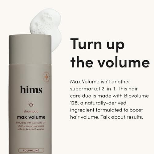 hims Max Volume Men's Shampoo & Conditioner Set - Volumizing Natural Shampoo and Conditioner for Men - Adds Volume, Shine & Bounce - Citrus Spice - 2 x 6.4 fl oz
