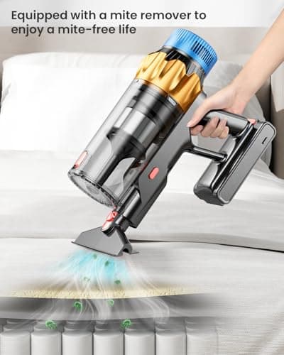 Kermoky Cordless Vacuum Cleaner, 650W 55KPA 70Mins Vacuum Cleaners for Home, Self-Standing Cordless Stick Vacuum with Anti-Tangle, Lightweight Wireless Vacuum for Hardwood Floor/Carpet/Pet Hair