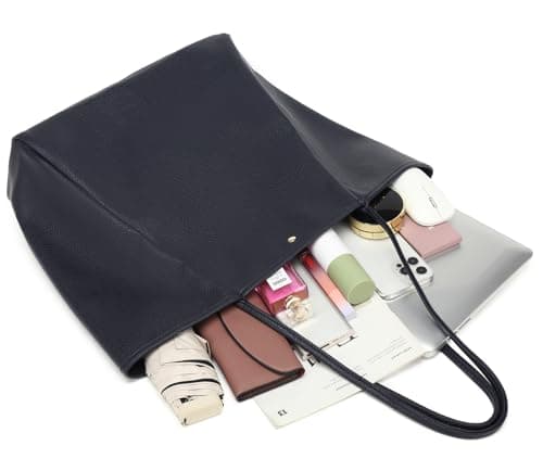 Dreubea Large Leather Tote Bag for Women - Big Work Bag, Spacious Minimalist Handbag, Tote Handbag for Office