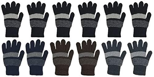 Winterlace 48 Pairs Winter Magic Gloves, Bulk Warm Brushed Interior, Stretchy Assorted Mens Womens