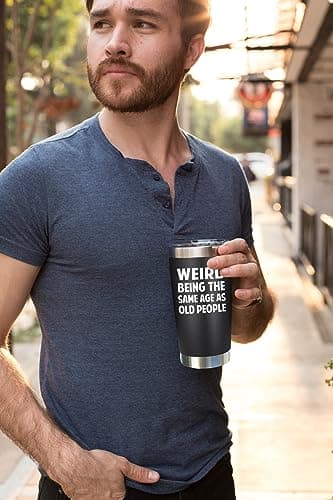 NewEleven Gifts For Men, Women - Funny Gag Gifts Ideas For Dad, Mom, Grandpa, Grandma, Husband, Wife, Uncle, Him - 40th 50th 60th 70th 80th Birthday Gifts For Men Women – 20 Oz Tumbler