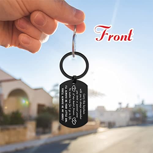 ENGZHI Drive Safe Dad Keychain - I Love You Gifts from Daughter Son, Daddy Birthday Gift Ideas Fathers Day Chirstmas for Men