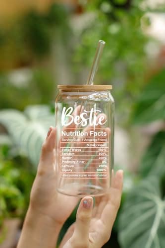 NewEleven Gift For Friends, Bestie - Birthday Gifts for Women Friendship - Unique Friendship Gifts For Women, Friend, Bestie, Bff, Soul Sister, Work Bestie - 16 Oz Coffee Glass