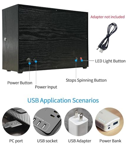 ORYX VISION Oryx Watch Winder for 4/6/9 Automatic Watches, Rotating Watch Box 5 Rotation Modes Setting Display Case with Extra Watch Storages and LED Light, Lockable Winders USB Powered Super Quiet Mabuchi Motor